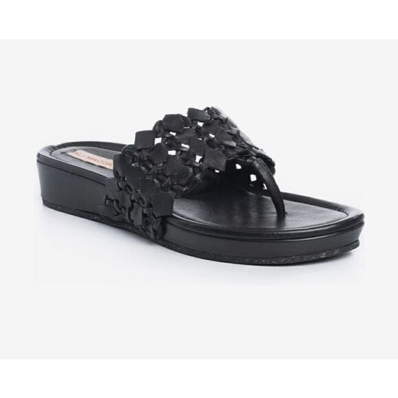 No Brand Shoes - Ali MacGraw Wren Black Braided Leather Slide on Sandal NWOB Size 10
